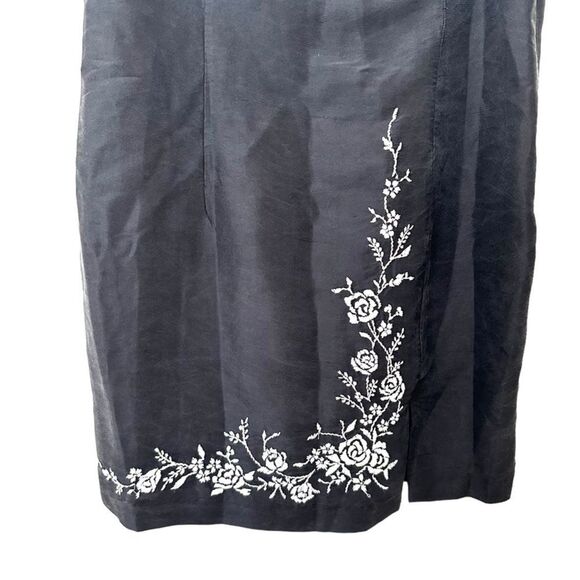 BOB MACKIE Vintage‎ Silk Embroidered Floral Dress Sz 12P - Picture 3 of 4